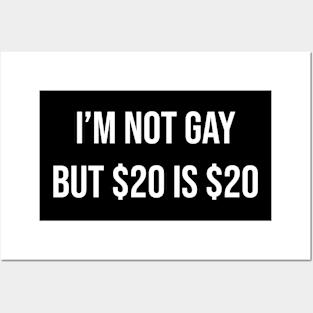 i’m not gay but $20 is $20 Posters and Art